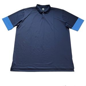 FootJoy Mens Golf Polo Shirt Size 2XL  XXL 2 Tone Blue Polyester Spandex